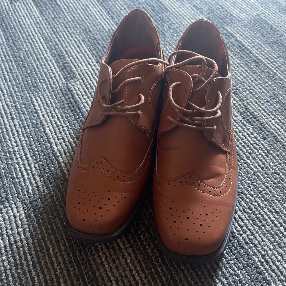 Classic Brown Kids Dress Shoes